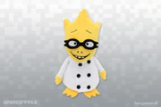 Mini Mochila de Pelúcia de Alphys vendida na Fangamer.
