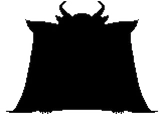 A silhueta de Asgore antes de balançar seu tridente
