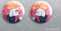 Os broches de Dogamy e Dogaressa vendidos na Fangamer