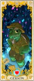 A carta de tarô oficial de tarô de Gerson como Major Arcana IX, "The Hermit".