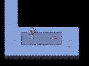 Snowdin Forest location Papyrus and Sans sculptures.png