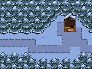 Snowdin Forest location Papyrus sentry station.png