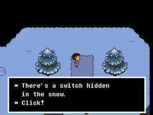 Snowdin Forest screenshot Snow Puzzle switch.png