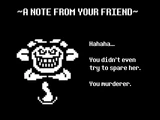 Última página do manual de Undertale Demo se o protagonista matou Toriel.