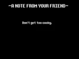 Última página do manual de Undertale Demo se o protagonista poupou Toriel.