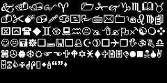 O pacote da fonte Wingdings usado em Undertale.